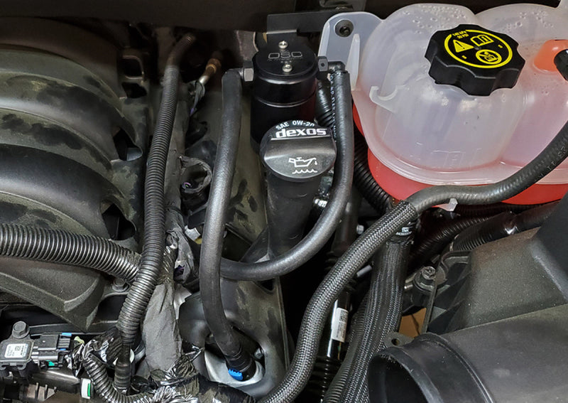 J&amp;L 19-24 Chevrolet Silverado/GMC Sierra 1500 5.3L V8 Driver Side Oil Separator 3.0 - Black Anod -  Shop now at Performance Car Parts