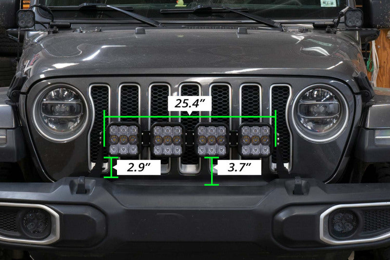 Diode Dynamics Jeep JL SS5 4-Pod CrossLink Grille Lightbar Kit Pro - White Combo -  Shop now at Performance Car Parts