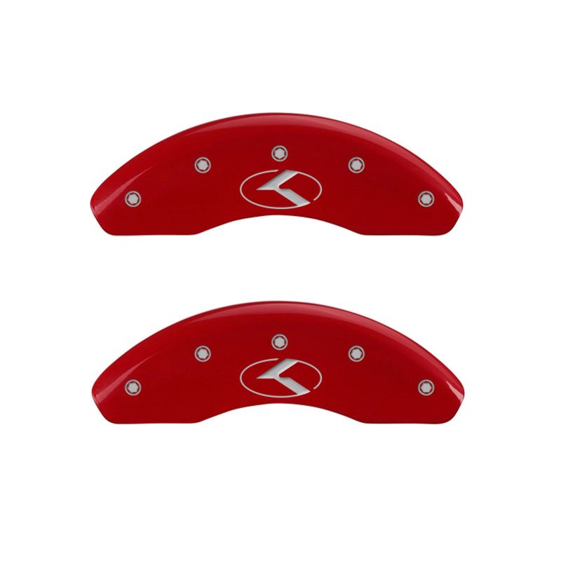 MGP 4 Caliper Covers Engraved Front & Rear Circle K/Kia Red finish silver ch -  Shop now at Performance Car Parts