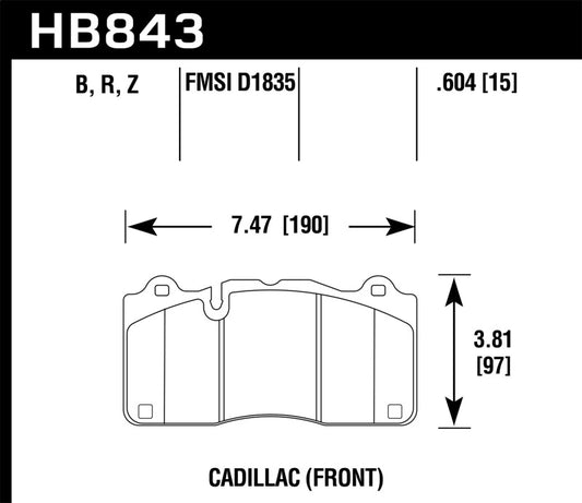 Hawk 2016 Cadillac CTS DTC-70 Front Race Brake Pads