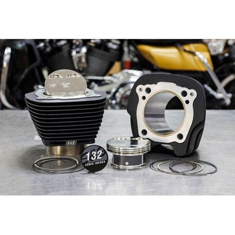 S&S Cycle 2017+ M8 Models 4.320in Bore 4.500in Stroke Cylinder Kit - Wrinkle Black w/o Highlight -  Shop now at Performance Car Parts