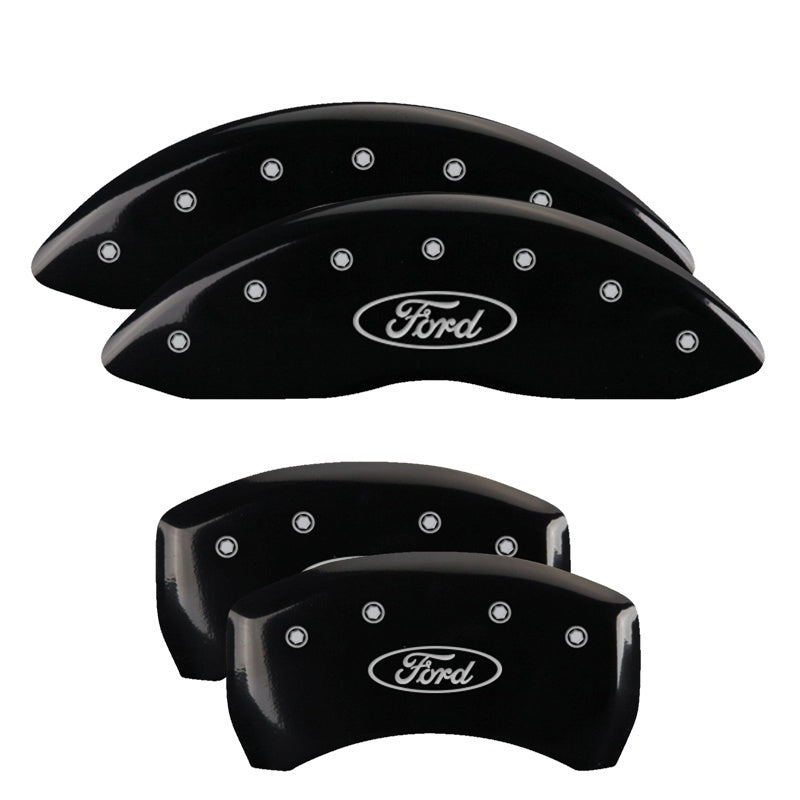 MGP 4 Caliper Covers Engraved Front & Rear Oval logo/Ford Black finish silver ch -  Shop now at Performance Car Parts