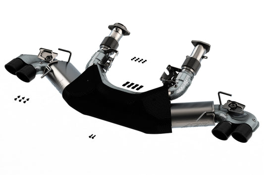 Borla 2020 Chevrolet Corvette C8 6.2 ATAK 3in Exhaust System Dual Round Rolled A/C Black Chrome Tips -  Shop now at Performance Car Parts
