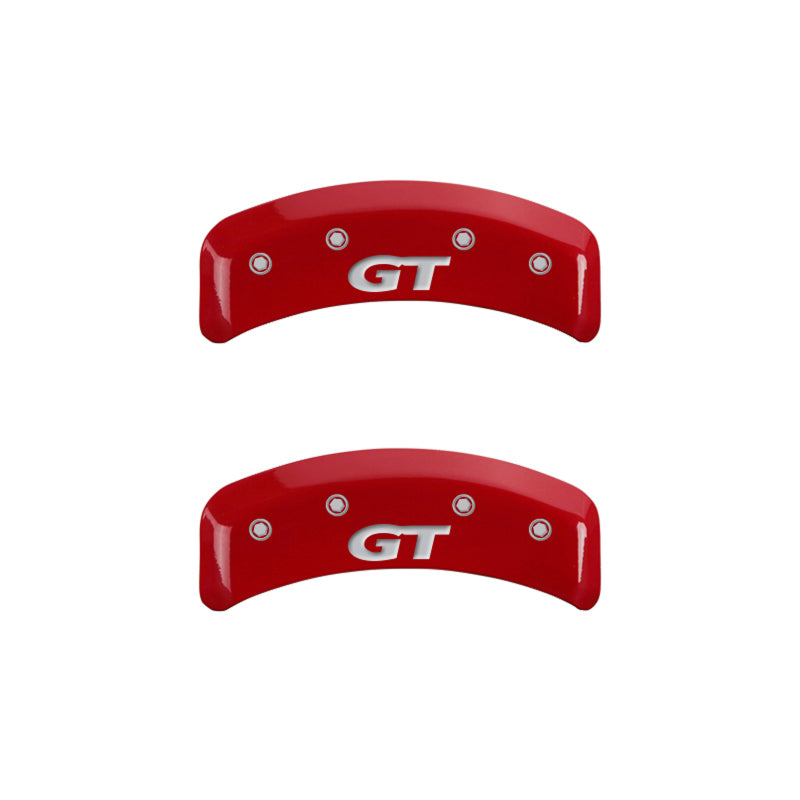 MGP 4 Caliper Covers Engraved Front Mustang Engraved Rear SN95/GT Red finish silver ch -  Shop now at Performance Car Parts