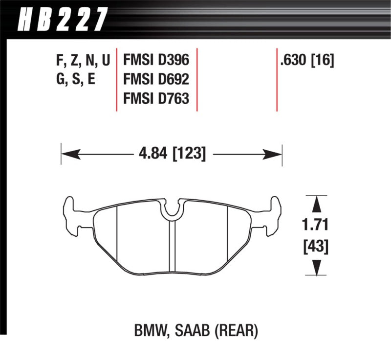 Hawk 95-99 BMW M3 E36 Performance Ceramic Street Rear Brake Pads -  Shop now at Performance Car Parts