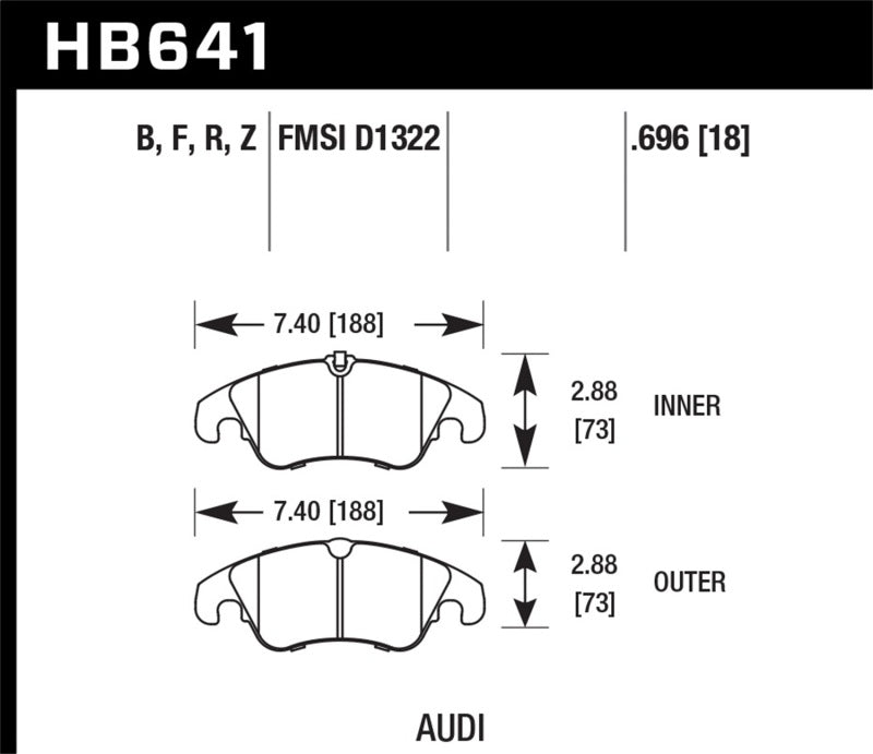 Hawk 2009-2014 Audi A4 HPS 5.0 Front Brake Pads -  Shop now at Performance Car Parts