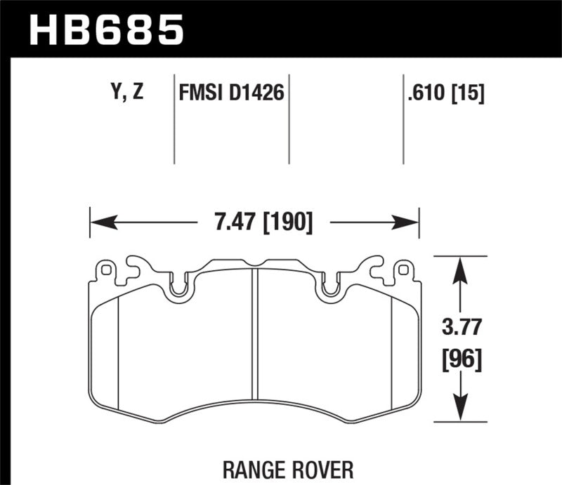 Hawk 10-11 Range Rover/Range Rover Sport Supercharged Performance Ceramic Street Front Brake Pads -  Shop now at Performance Car Parts