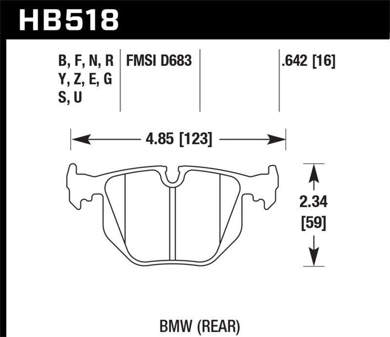 Hawk 2001-2006 BMW 330Ci HPS 5.0 Rear Brake Pads -  Shop now at Performance Car Parts