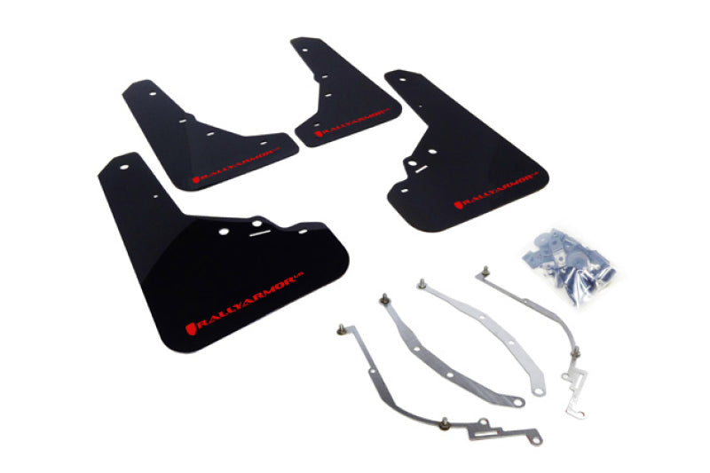 Rally Armor 12-18 Fiat 500 (Pop/Sport/Lounge/Abarth) Black UR Mud Flap w/ Red Logo -  Shop now at Performance Car Parts