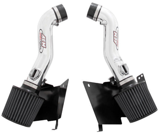 AEM 07 350z Polished Dual Inlet Cold Air Intakes w/ Heat Sheilds - Performance Car Parts