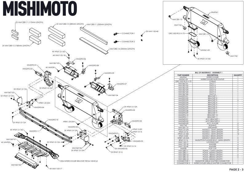 Mishimoto 21+ Bronco 2.3L High Mount INT Kit SL Core BK Pipes -  Shop now at Performance Car Parts