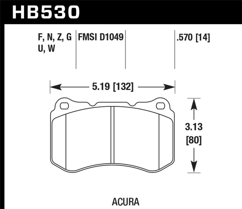 Hawk 07-08 Acura TL Type S DTC-60 Race Front Brake Pads -  Shop now at Performance Car Parts
