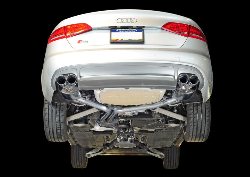 AWE Tuning Audi B8 / B8.5 S4 3.0T Touring Edition Exhaust - Chrome Silver Tips (90mm) -  Shop now at Performance Car Parts