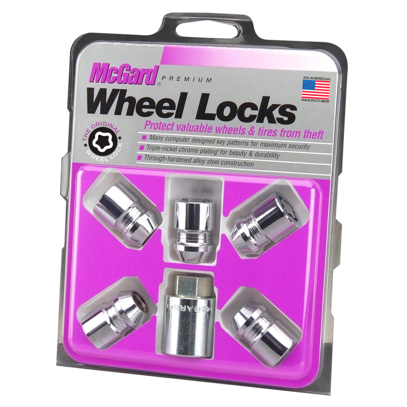 McGard Wheel Lock Nut Set - 5pk. (Cone Seat) M12X1.5 / 13/16 Hex / 1.28in. Length - Chrome -  Shop now at Performance Car Parts