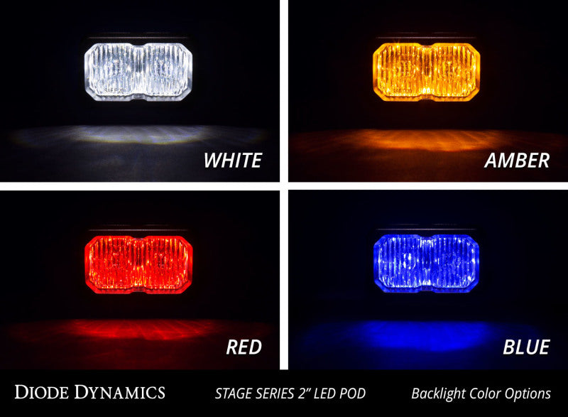Diode Dynamics Stage Series 2 In LED Pod Sport - White Flood Flush RBL (Pair) -  Shop now at Performance Car Parts