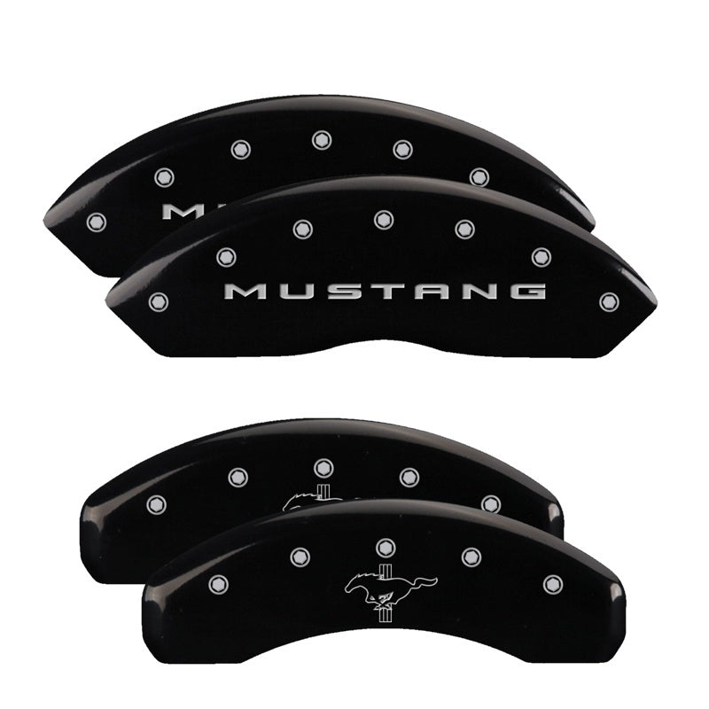 MGP 4 Caliper Covers Engraved Front 2015/Mustang Engraved Rear 2015/Bar & Pony Black finish slvr ch -  Shop now at Performance Car Parts