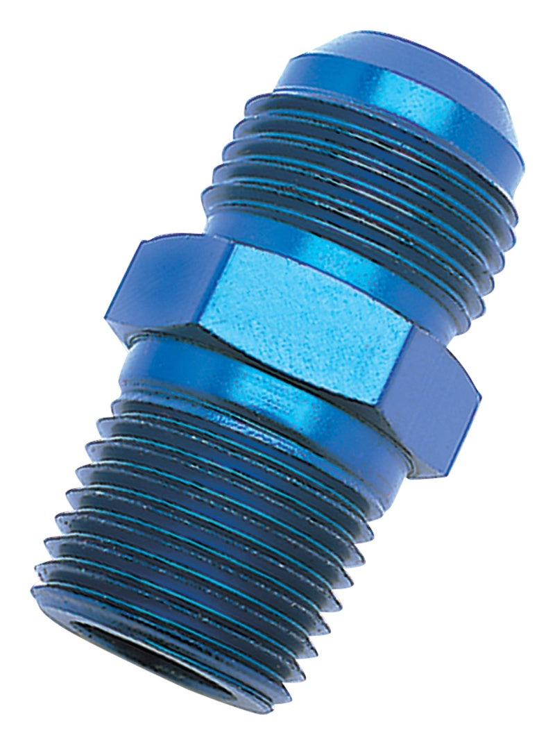 Russell Performance -8 AN to 3/8in NPT Straight Flare to Pipe (Blue) -  Shop now at Performance Car Parts