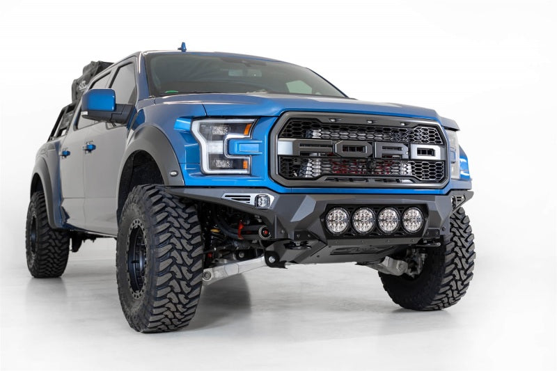 Addictive Desert Designs 17-20 Ford F-150 Raptor Bomber Front Bumper w/ 4 Rigid 360 6in Round Mounts -  Shop now at Performance Car Parts