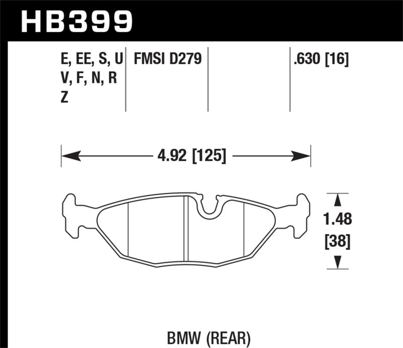 Hawk 84-4/91 BMW 325 (E30)Blue 9012 Rear Race Pads (NOT FOR STREET USE) -  Shop now at Performance Car Parts