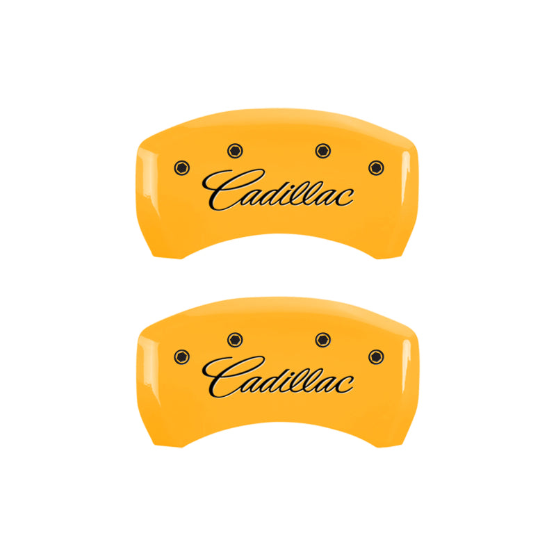 MGP 4 Caliper Covers Engraved F & R Cursive/Cadillac Yellow Finish Black Char 2017 Cadillac CT6 -  Shop now at Performance Car Parts