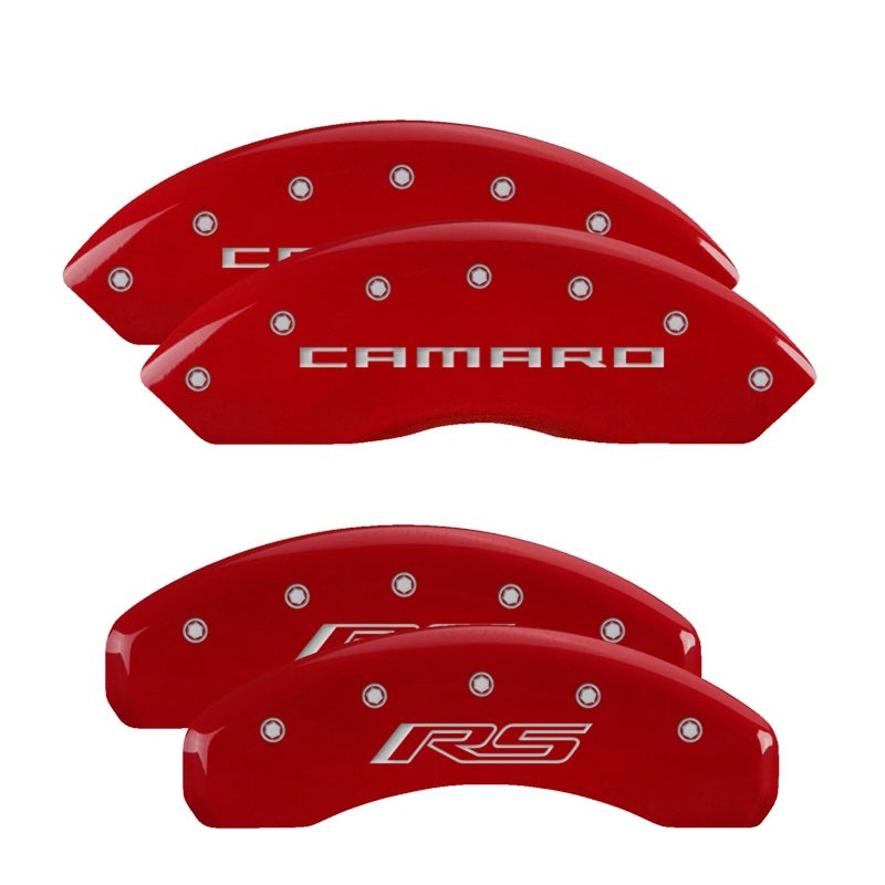 MGP 4 Caliper Covers Engraved Front & Rear MGP Red finish silver ch -  Shop now at Performance Car Parts