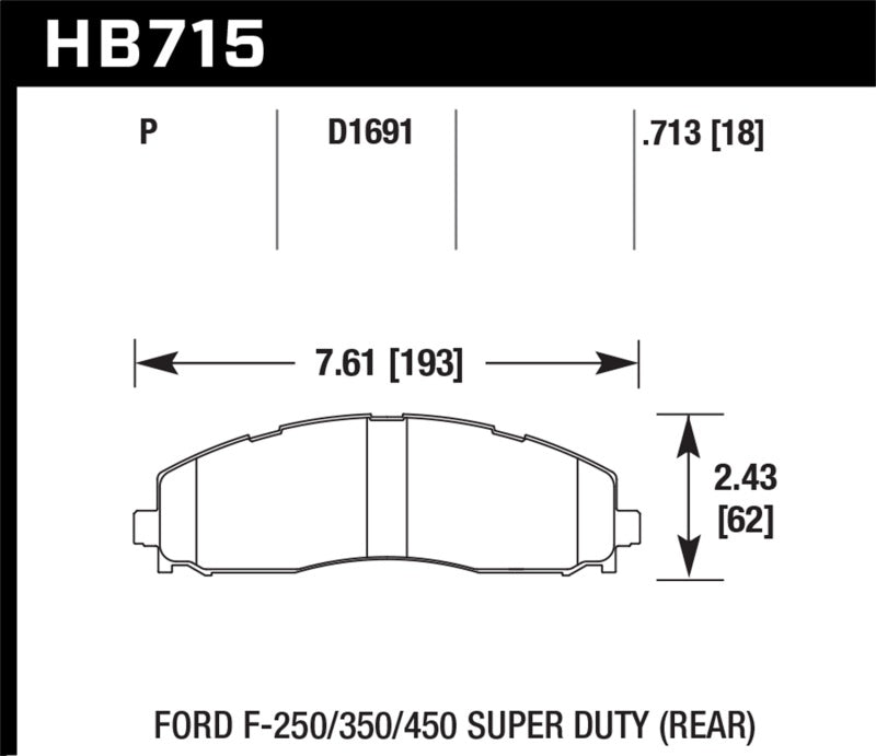 Hawk 15-17 Ford F-250/350 LTS Street Rear Brake Pads -  Shop now at Performance Car Parts