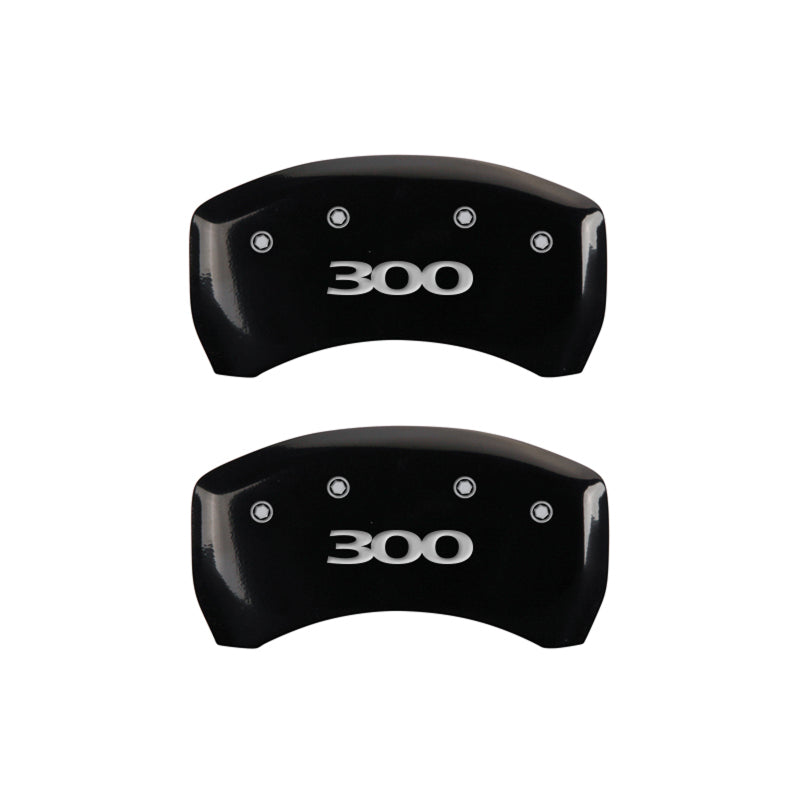 MGP 4 Caliper Covers Engraved Front & Rear 300 Black finish silver ch -  Shop now at Performance Car Parts
