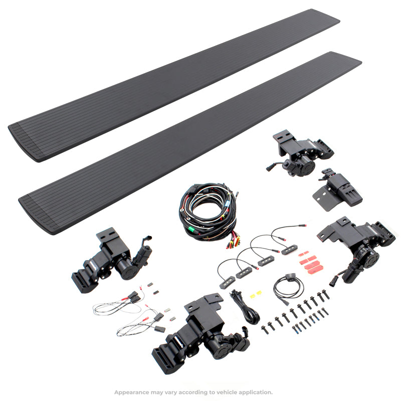 Go Rhino 22-24 Toyota Tundra DC 4dr E1 Electric Running Board Kit (No Drill) - Tex. Blk -  Shop now at Performance Car Parts