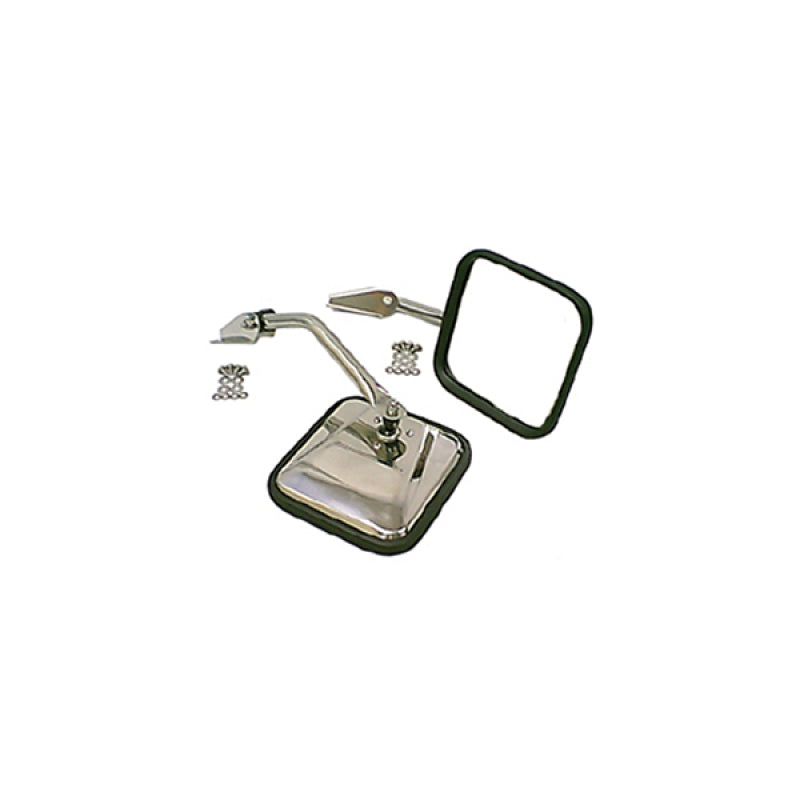 Rugged Ridge 55-86 Jeep CJ Stainless Steel Side Mirror Kit -  Shop now at Performance Car Parts