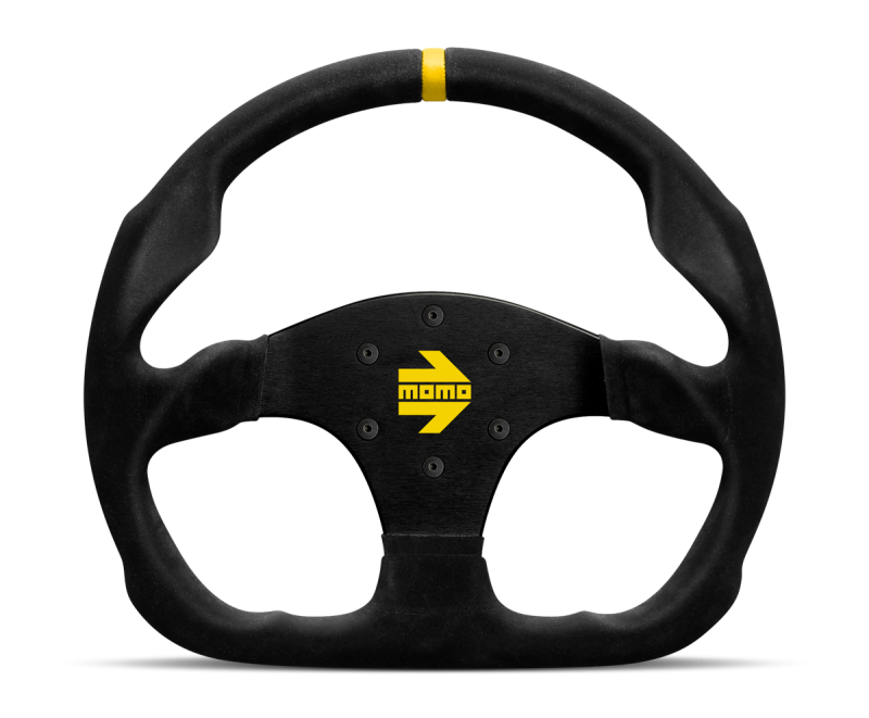 Momo MOD30 Steering Wheel 320 mm -  Black Suede/Black Spokes/1 Stripe -  Shop now at Performance Car Parts
