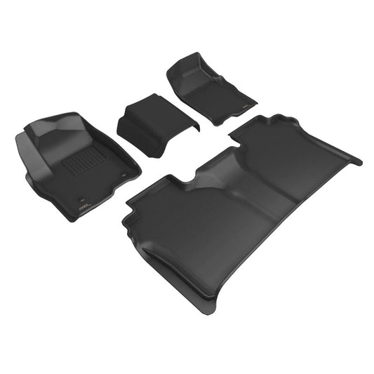 3D Maxpider 19-23 Gmc Sierra Crew Cab Kagu Floor Mat- Black R1 R2