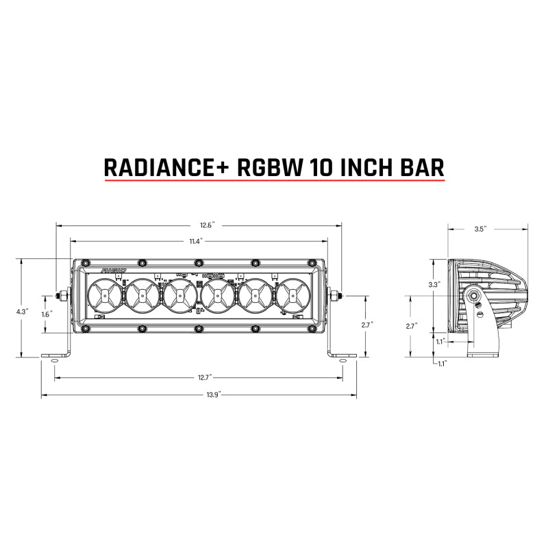 Rigid Industries Radiance+ 10in. RGBW Light Bar -  Shop now at Performance Car Parts