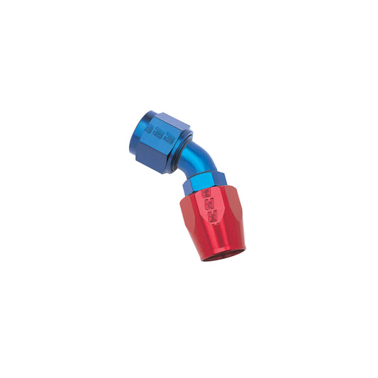 Russell Performance -6 AN Red/Blue 45 Degree Full Flow Hose End