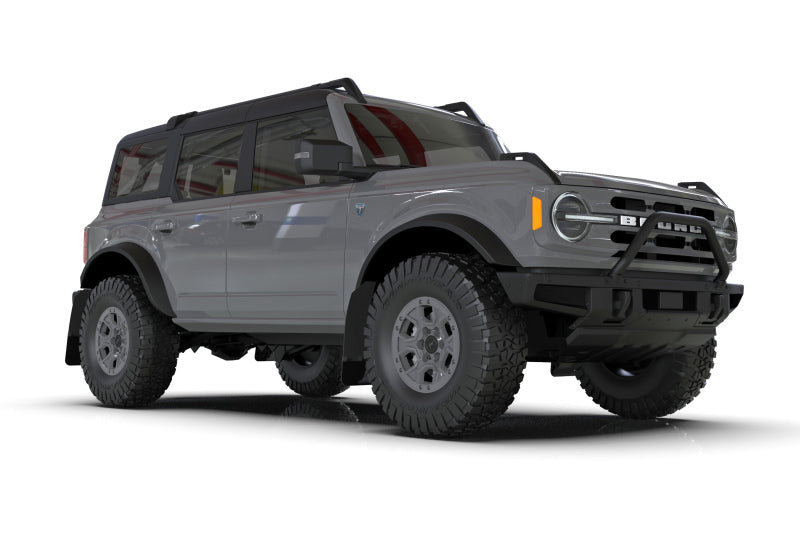 Rally Armor 21-22 Ford Bronco (Plstc Bmpr + RB - NO Rptr/Sprt) Blk Mud Flap w/Met. Blk Logo -  Shop now at Performance Car Parts