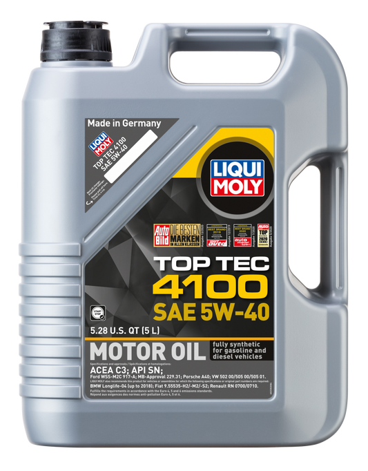 LIQUI MOLY 5L Top Tec 4100 Motor Oil SAE 5W40