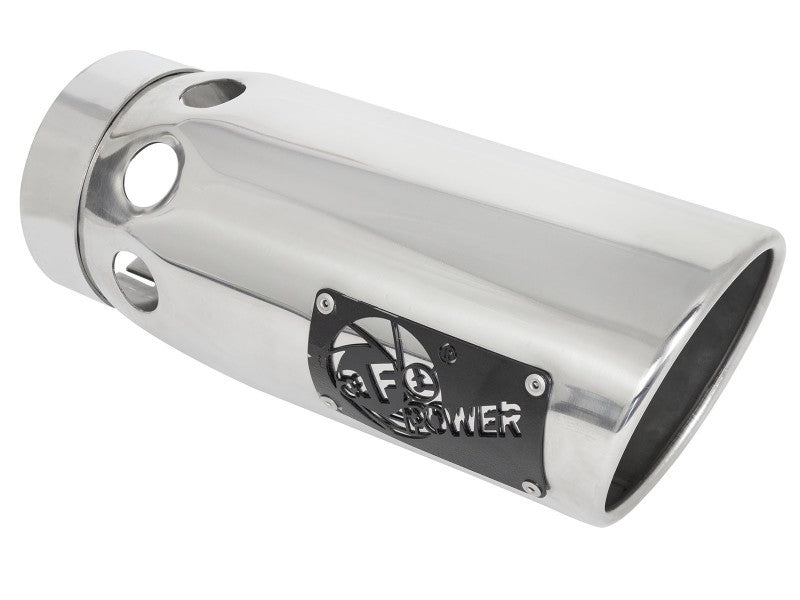aFe Large Bore-HD 5 IN 409 SS DPF-Back Exhaust System w/Polished Tip 20-21 GM Truck V8-6.6L -  Shop now at Performance Car Parts