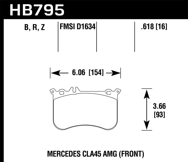 Hawk 14-17 Mercedes-Benz CLA 45 AMG Performance Ceramic Street Front Brake Pads -  Shop now at Performance Car Parts
