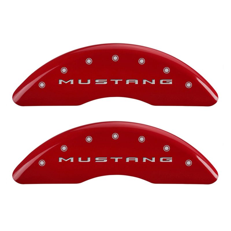MGP 4 Caliper Covers Engraved Front 2015/Mustang Engraved Rear 2015/GT Red finish silver ch -  Shop now at Performance Car Parts