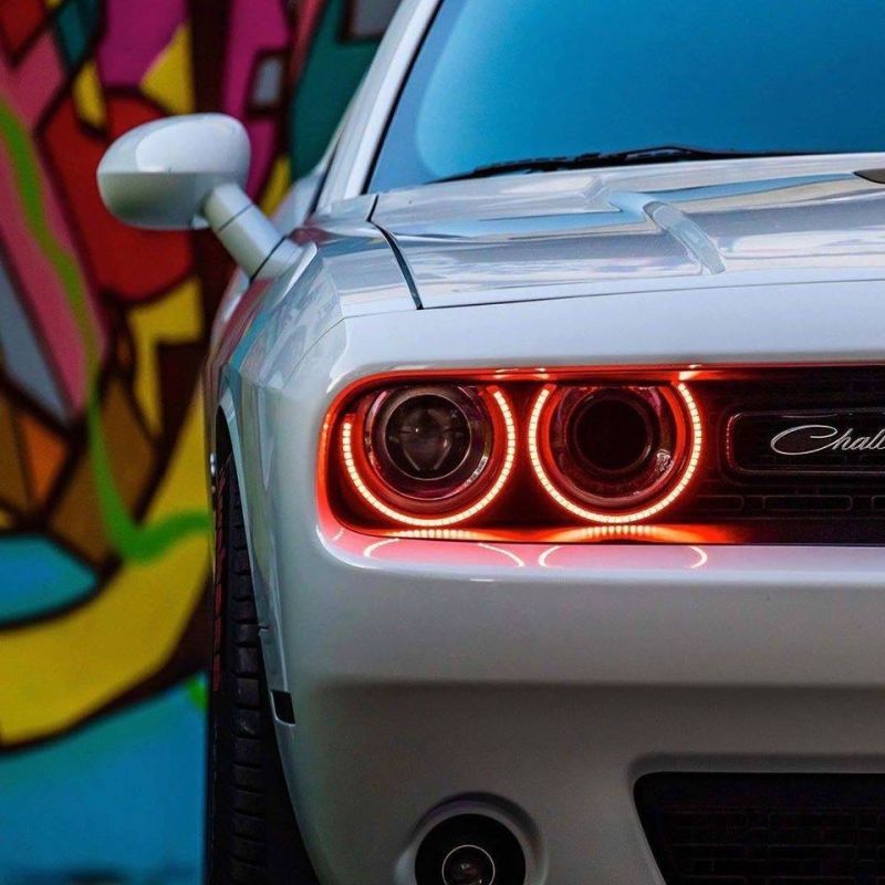 Oracle 15-21 Dodge Challenger LED Waterproof Halo Kit - Red -  Shop now at Performance Car Parts