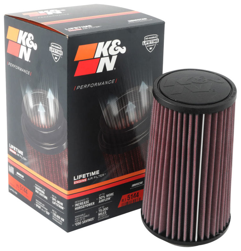 K&N Filter Universal Rubber Filter 2.75in Flange 4.75in Base 4in Top 8in Height