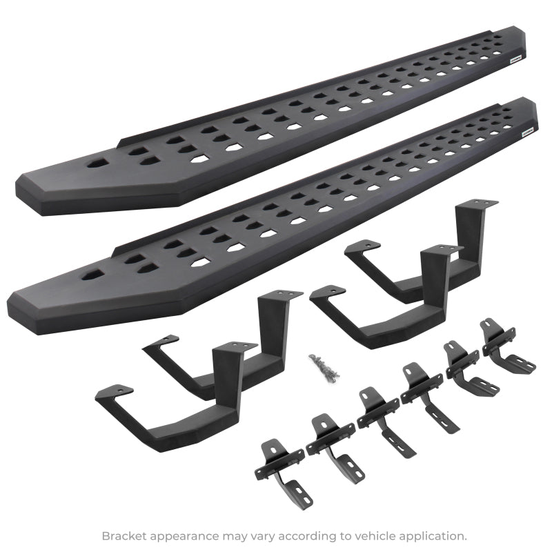 Go Rhino 2022 Toyota Tundra DC 4dr Kit w/RB20 Running Board + Brkts + 4 RB20 Drop Steps - Tex. Blk -  Shop now at Performance Car Parts