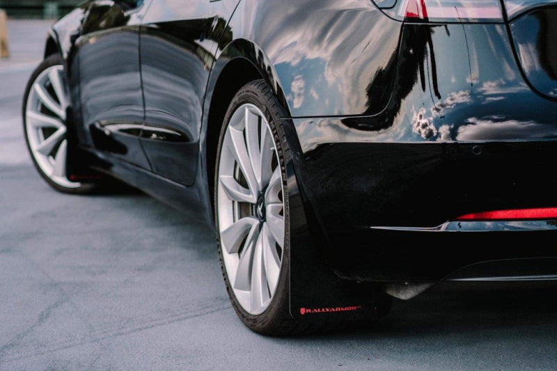 Rally Armor 17-22 Tesla Model 3 Black UR Mud Flap - Metallic Black Logo -  Shop now at Performance Car Parts