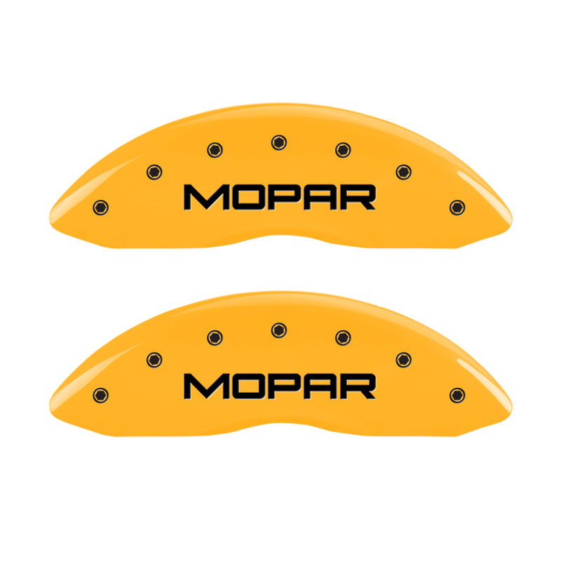 MGP 4 Caliper Covers Engraved Front & Rear MOPAR Yellow finish black ch -  Shop now at Performance Car Parts