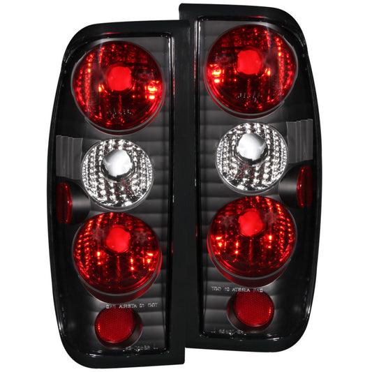ANZO 1998-2004 Nissan Frontier Taillights Black - Performance Car Parts