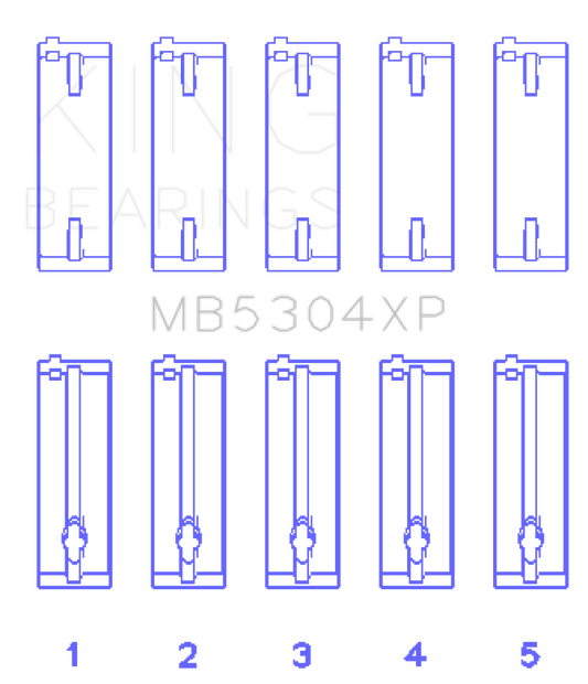 King Mazda B6/B6-T/ZM/B3/B5 (Size STDX) Main Bearing Set