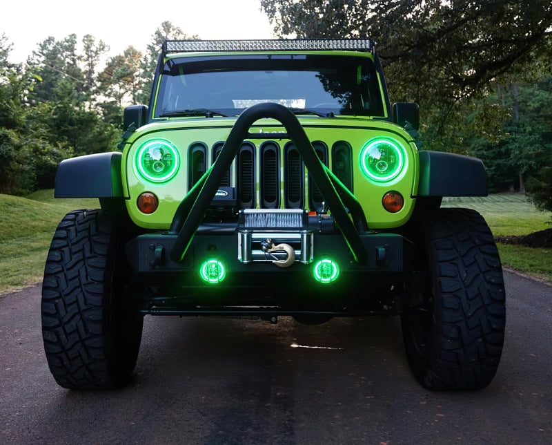 Oracle 7in High Powered LED Headlights - Black Bezel - Green -  Shop now at Performance Car Parts