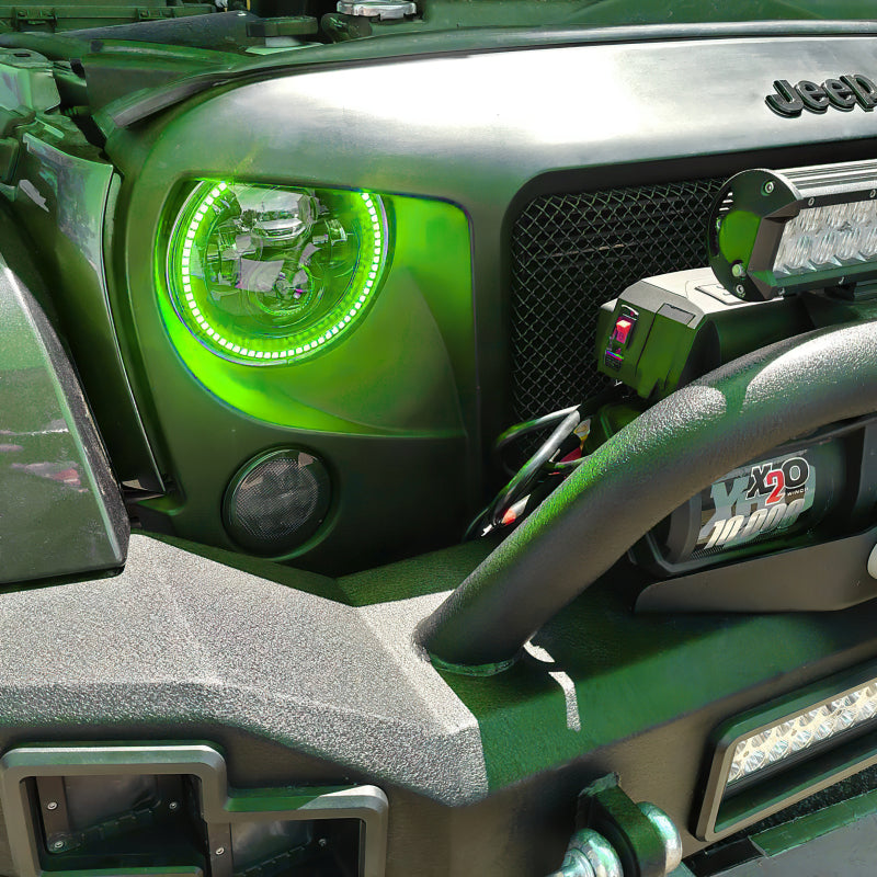 Oracle 7in High Powered LED Headlights - Black Bezel - Green -  Shop now at Performance Car Parts