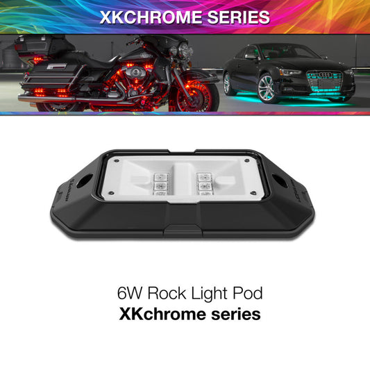 XK Glow XKchrome Low Profile Ultra Bright Rock Light Pod 6W -  Shop now at Performance Car Parts