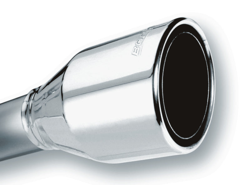 Borla 2.5in Inlet 4.5in Round Rolled Angle Cut Phantom X 7.75in Long Embossed Universal Exhaust Tips -  Shop now at Performance Car Parts