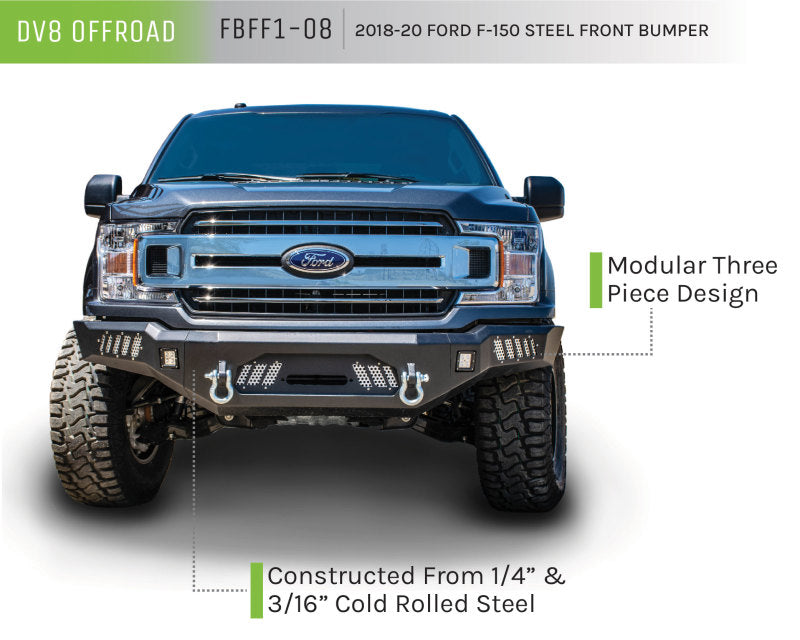 DV8 Offroad 2018+ Ford F-150 Front Bumper w/ Light Holes -  Shop now at Performance Car Parts
